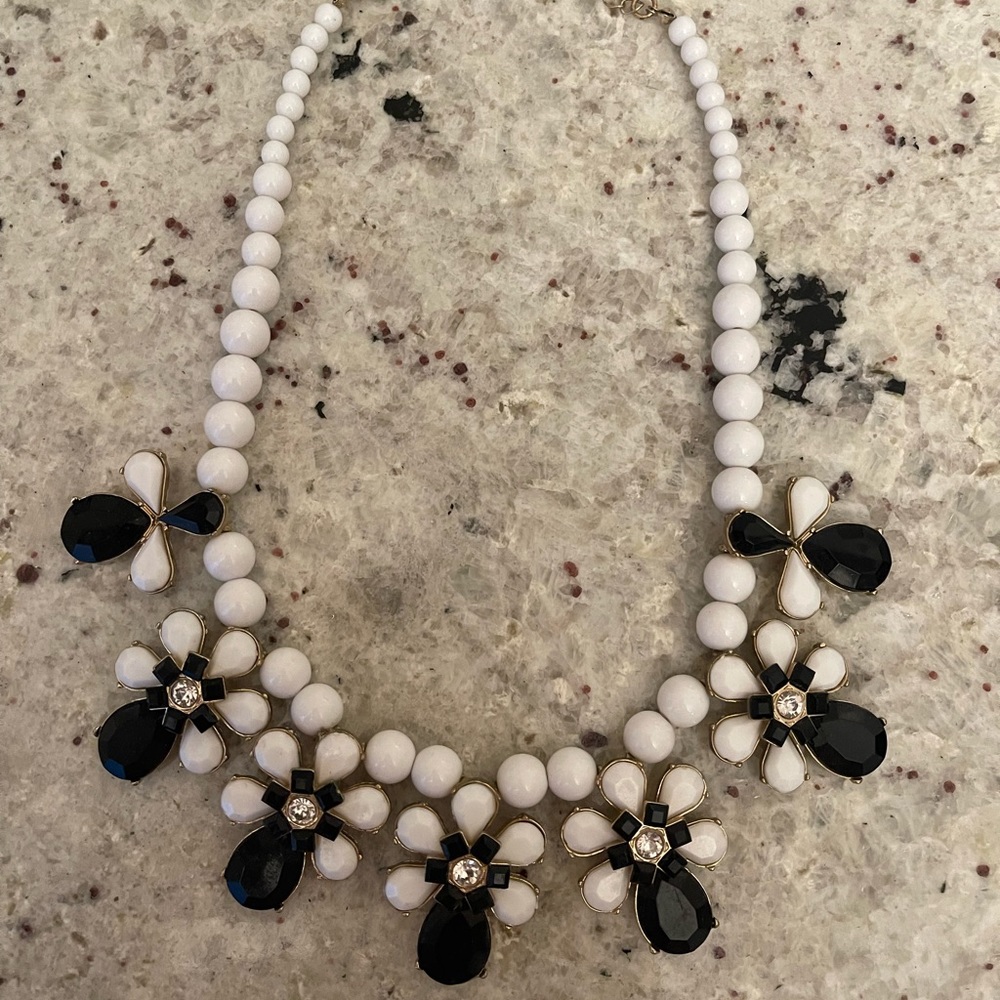 Black White Studded Necklace